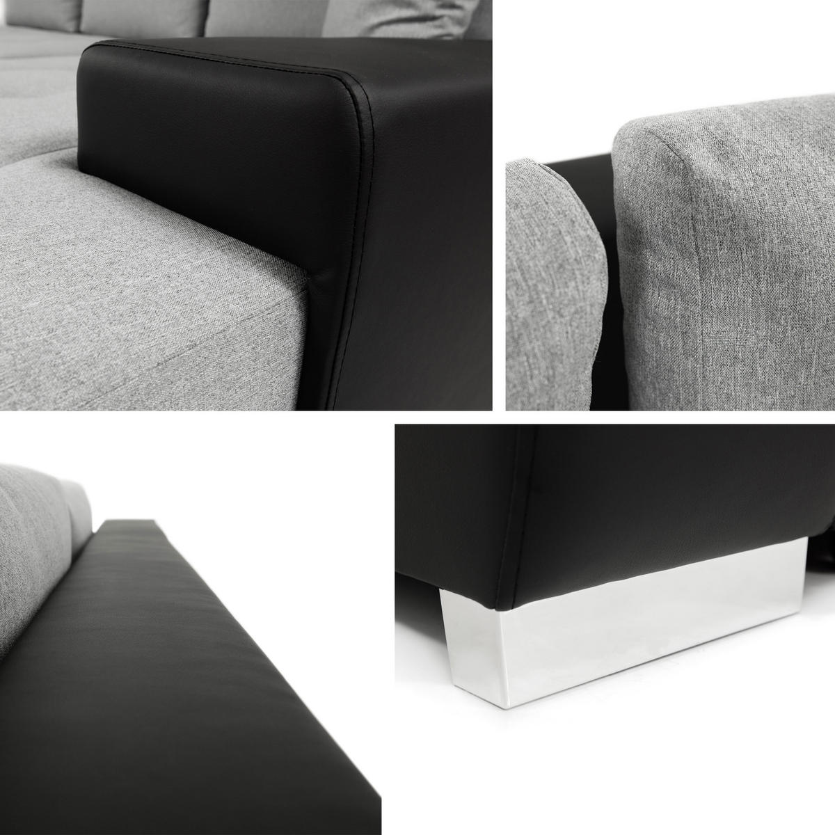 ECKSOFA Orkan - Schwarz, Holz/Textil (302/213cm) - MIRJAN24