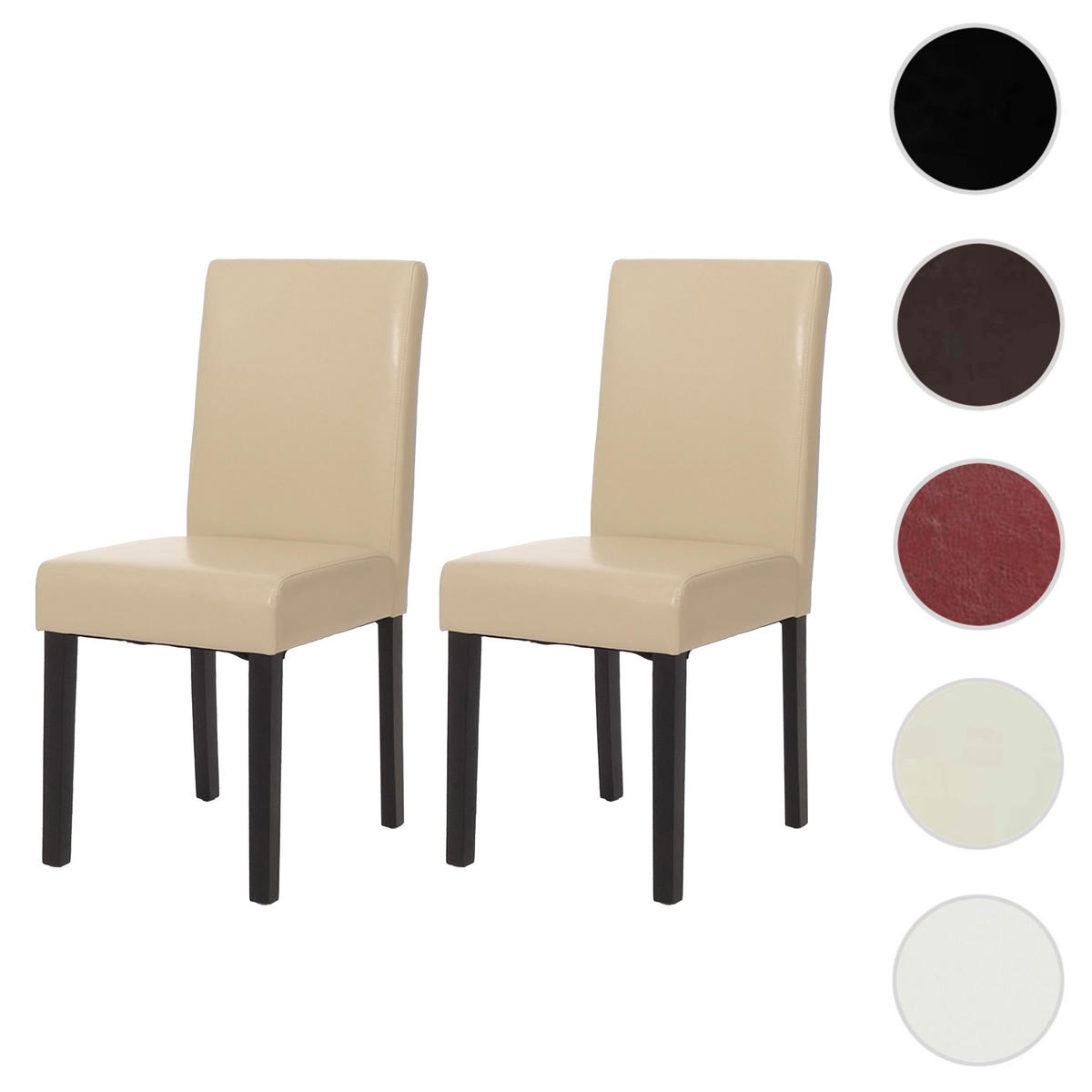 ESSZIMMERSTUHL 2er-Set klassisch und zeitlos 90x43x56cm Sitzhöhe 45cm Kunstleder dunkle Beine Grün - Grün, Kunststoff (43/90/56cm) - CHEFGASTRO