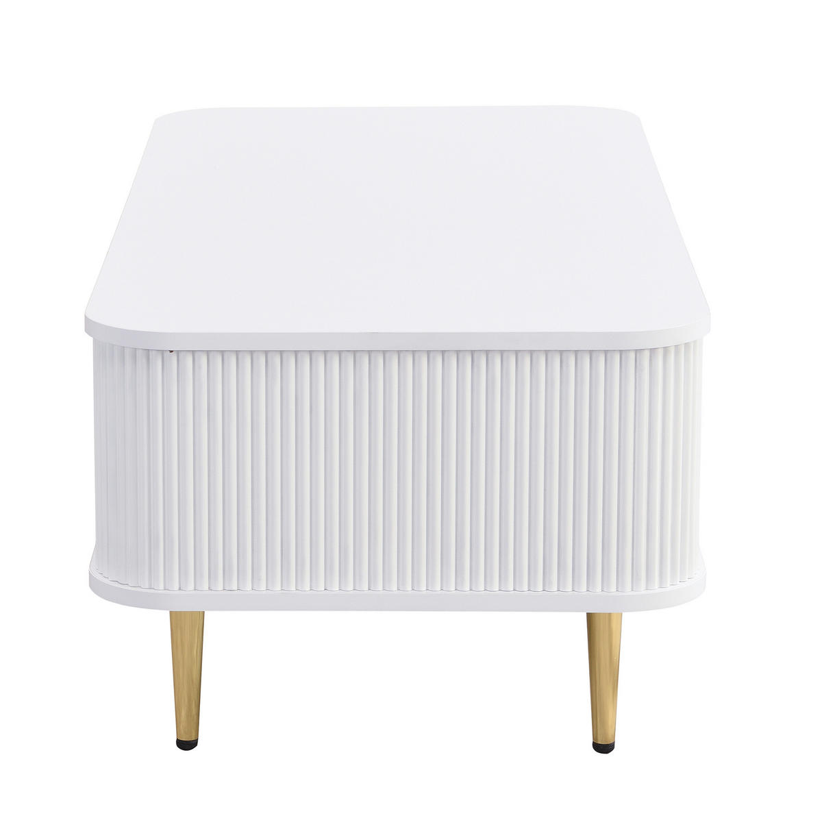 COUCHTISCH aus MDF 105x51x38 cm in Weiß mit 4 Schubladen - Weiß, Holzwerkstoff (105/51/38cm) - Modfu