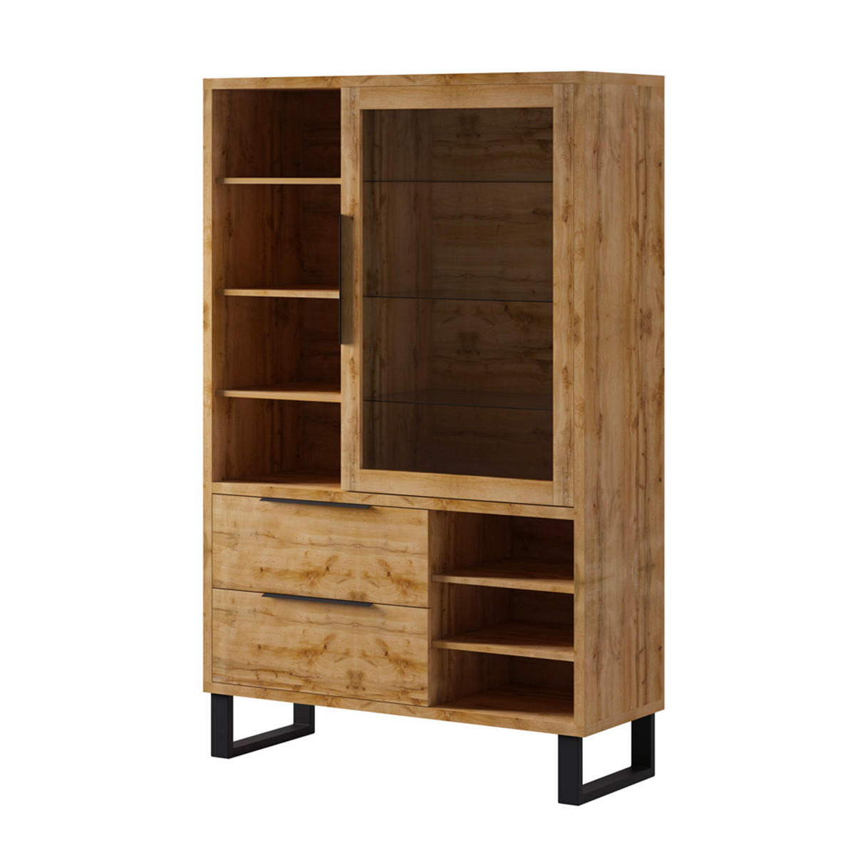 VITRÍNA Eden Dřevo a kov - hnědá, kompozitní dřevo (120/190/45cm) - Petits-meubles