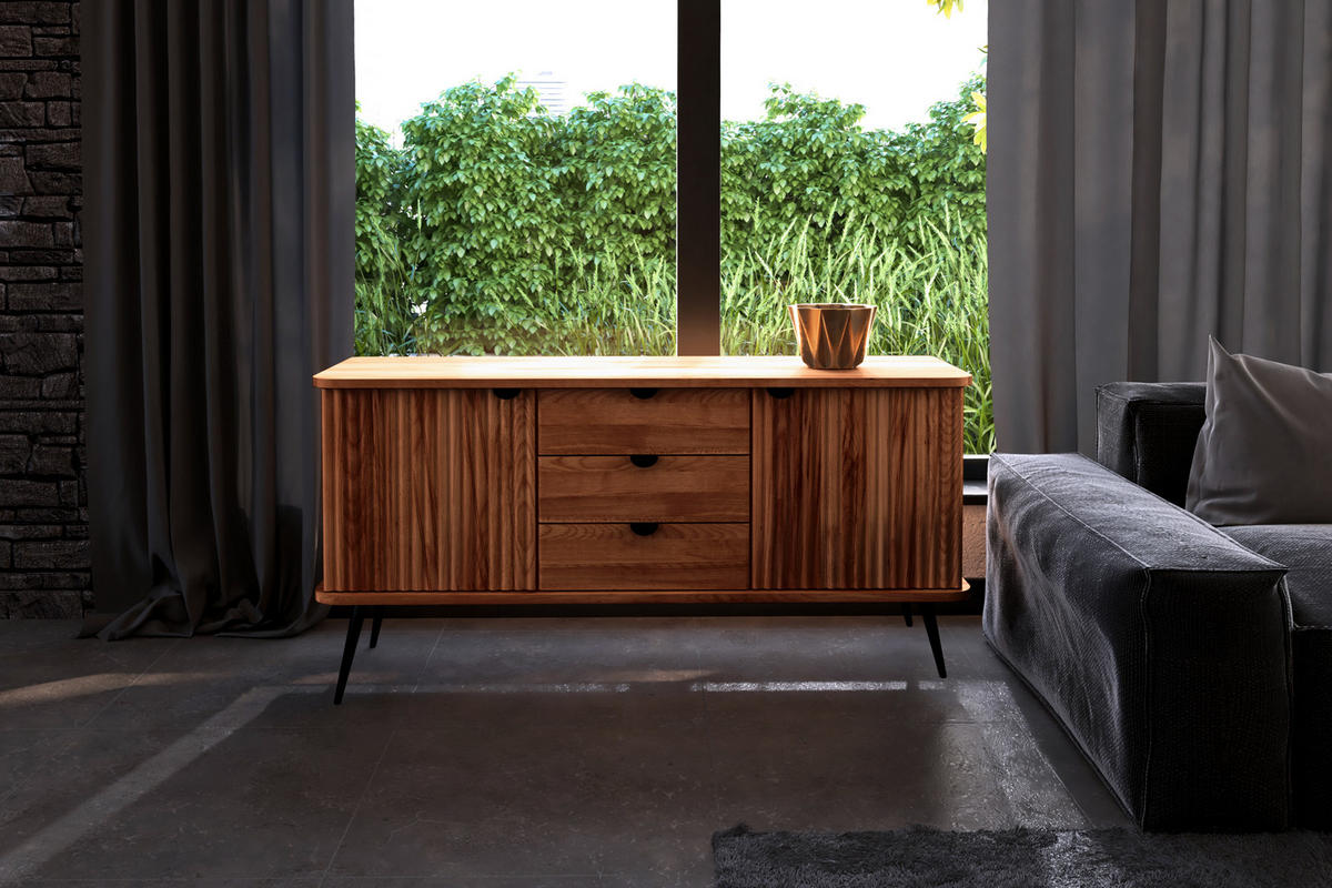 KOMMODE LINA - Kernbuche, Holz (144/72/46cm) - byoak
