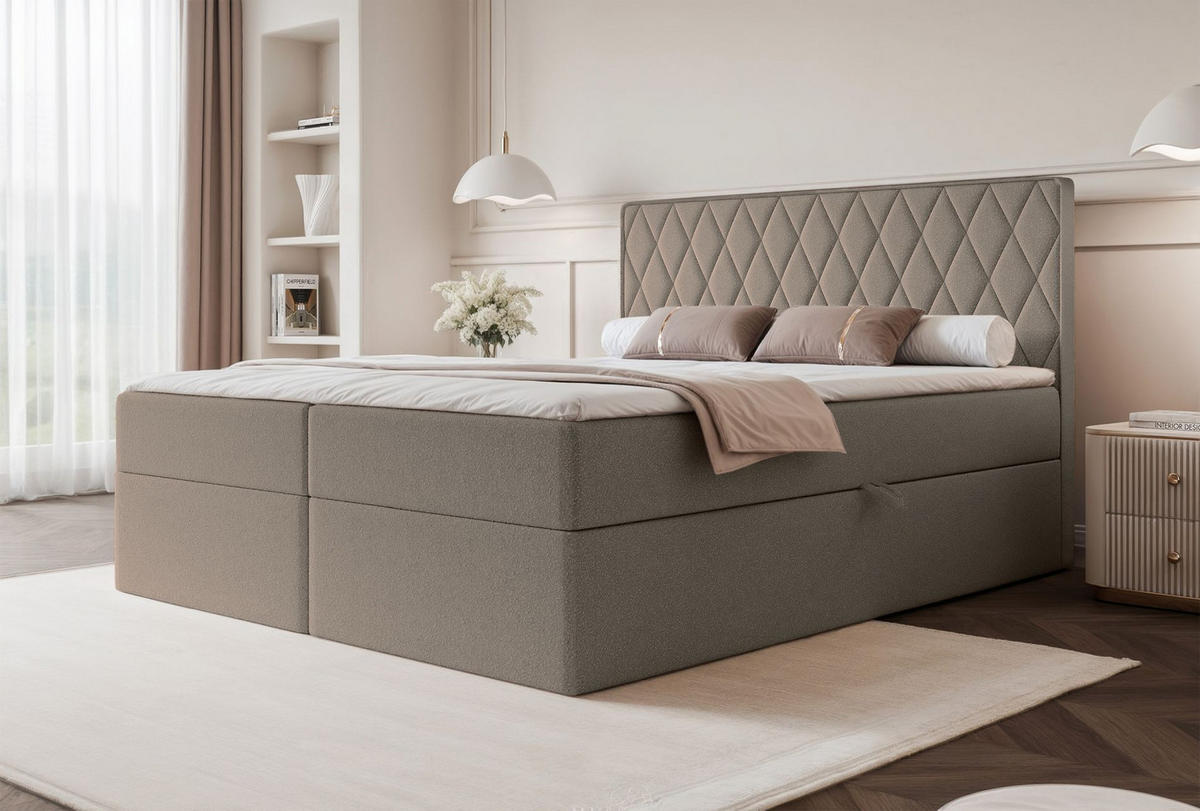 BOXBETT Carenzo Hellbraun, Chenille, 160x200 cm - Hellbraun/Goldfarben, Textil (160/200cm) - Selsey