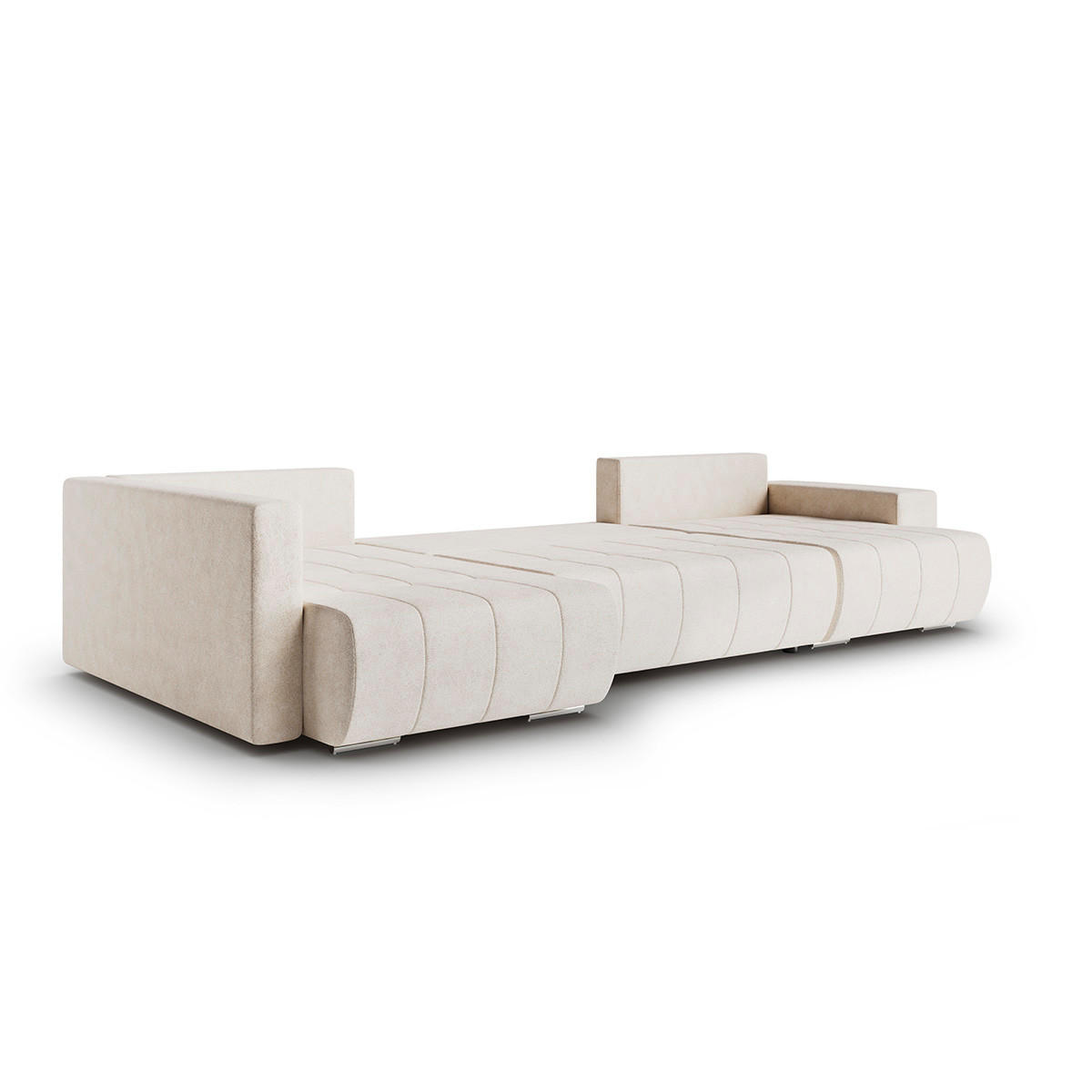 PANORAMASOFA Sergio 5 Sitzplätze Beige - Beige, Holz (392/82/185cm) - Petits-meubles