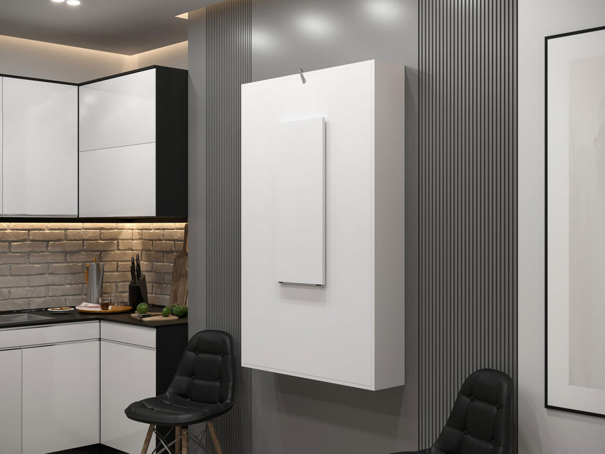 WANDKLAPPTISCH Abi - Weiß, Holzwerkstoff (85/203/19cm) - MIRJAN24