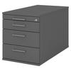 ROLLCONTAINER - mit 3 Schubladen 80/42,8/51,2 cm in Graphitfarben Bügelgriff (Metall) - Graphitfarben, Holzwerkstoff (42.8/51.2/80cm) - bümö