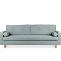 3-SITZER-SCHLAFSOFA ERISO mit weiche Sitzfläche und hohe Rückenlehne, Strukturstoff, mint - Braun/Mintgrün, Textil (220/80/100cm) - KONSIMO®