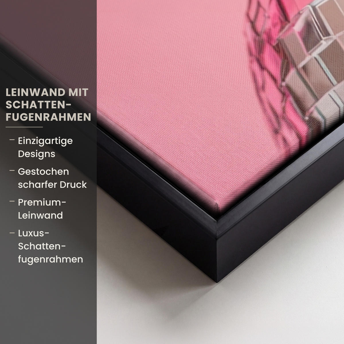 LEINWAND Bilder mit Rahmen - Schleife - Discoball - Kaninchen - 50x50 - Pink, Textil (50/50cm) - MuchoWow