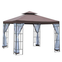 PAVILLON 2,97x2,97 m Moskitonetz - Mokka, Metall (297/270/297cm) - Fortuna Lai