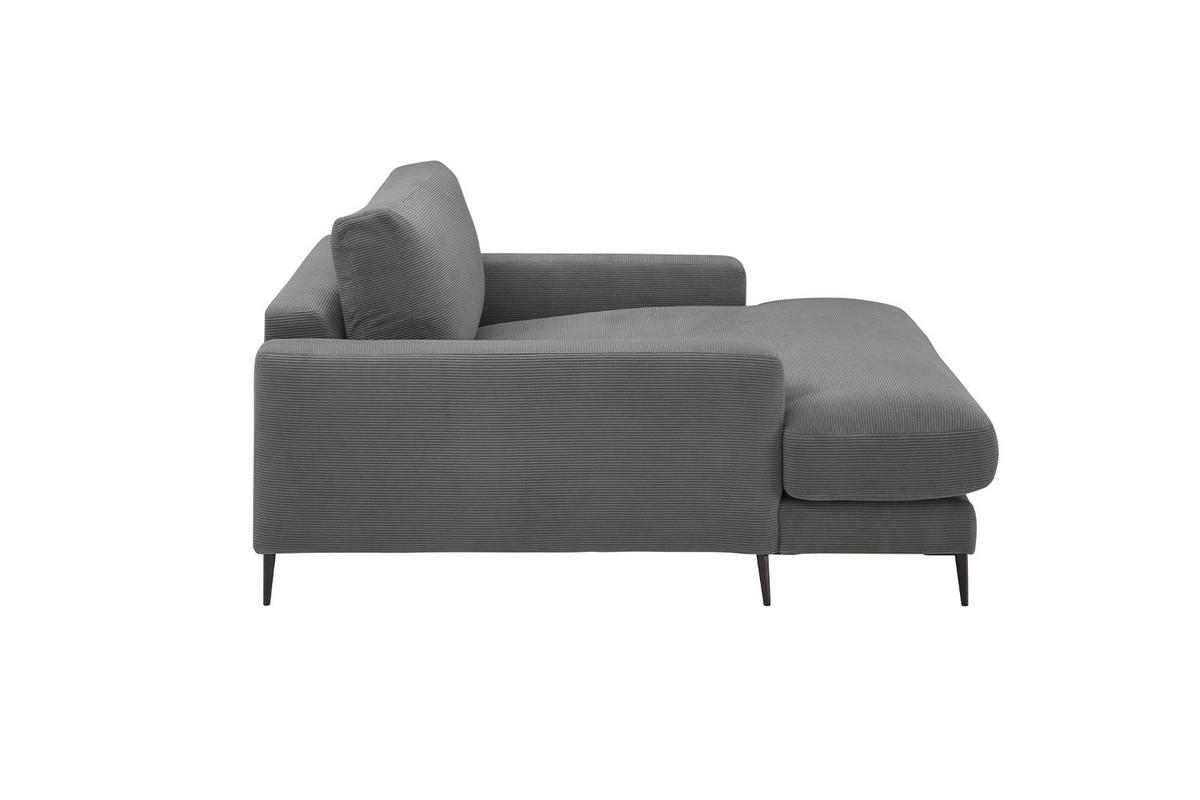 LONGSEAT CARA Anthrazit Cord - Anthrazit/Schwarz, Textil/Metall (132/84/170cm) - KAWOLA