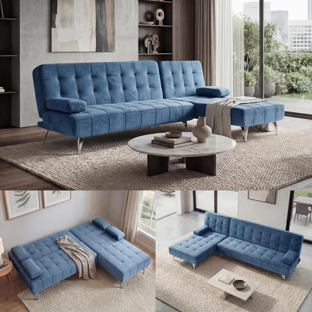 SCHLAFSOFA Blau - Blau, Textil (236/95cm) - MCW