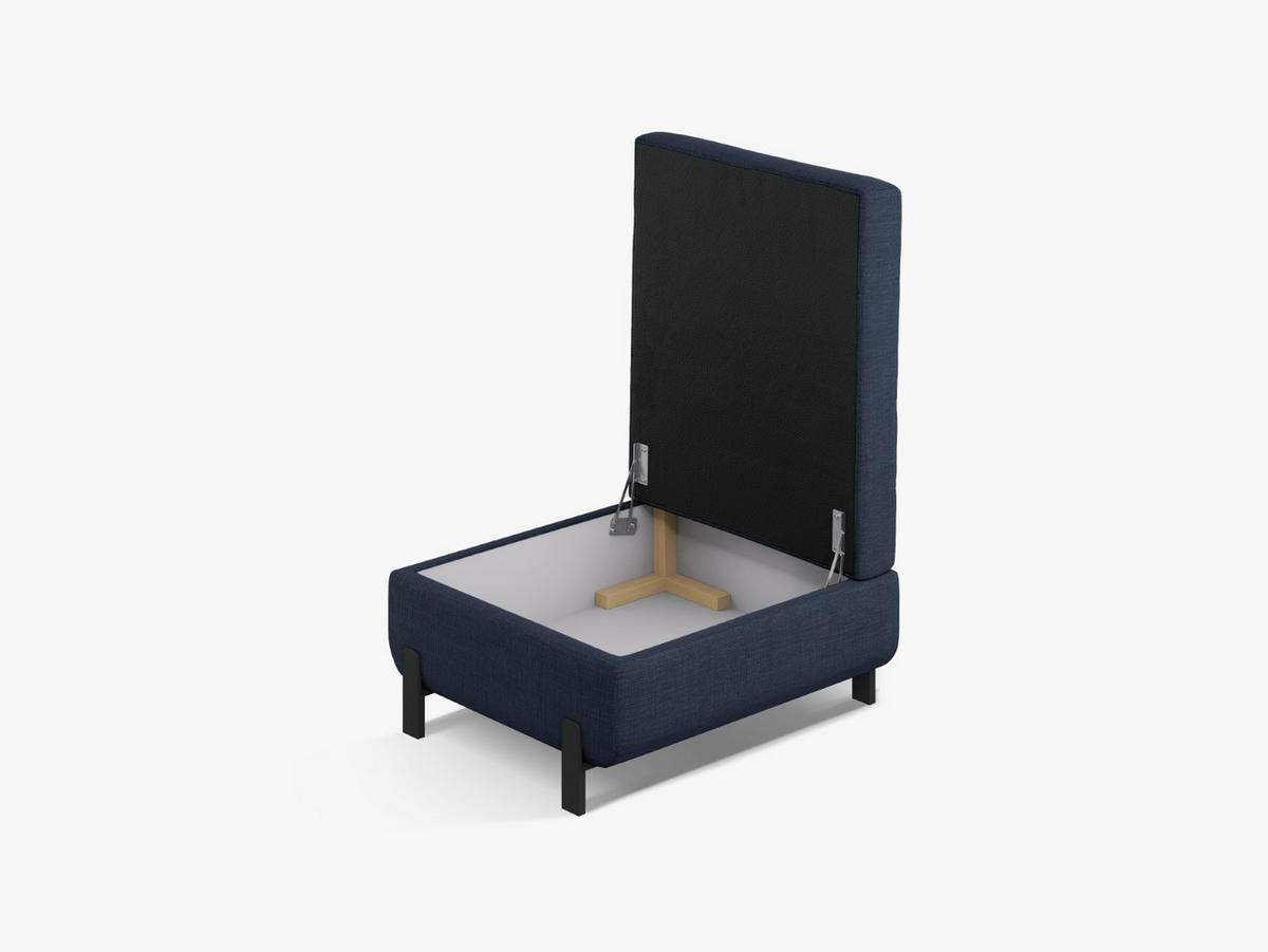 POLSTERHOCKER mit Kasten Gloria aus strukturiertem Stoff blau - Blau, Textil (72/46/87cm) - Micadoni