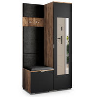 GARDEROBENSCHRANK VIRA 95/181/51 cm Modern Eichefarben - Eichefarben/Schwarz, Holzwerkstoff (95/181/51cm) - MASSENO