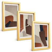 BILDER SET 3er Set - 20x30 cm Goldrahmen - Abstrakte moderne Strukturen - Goldfarben, Kunststoff (20/30cm) - TULUP