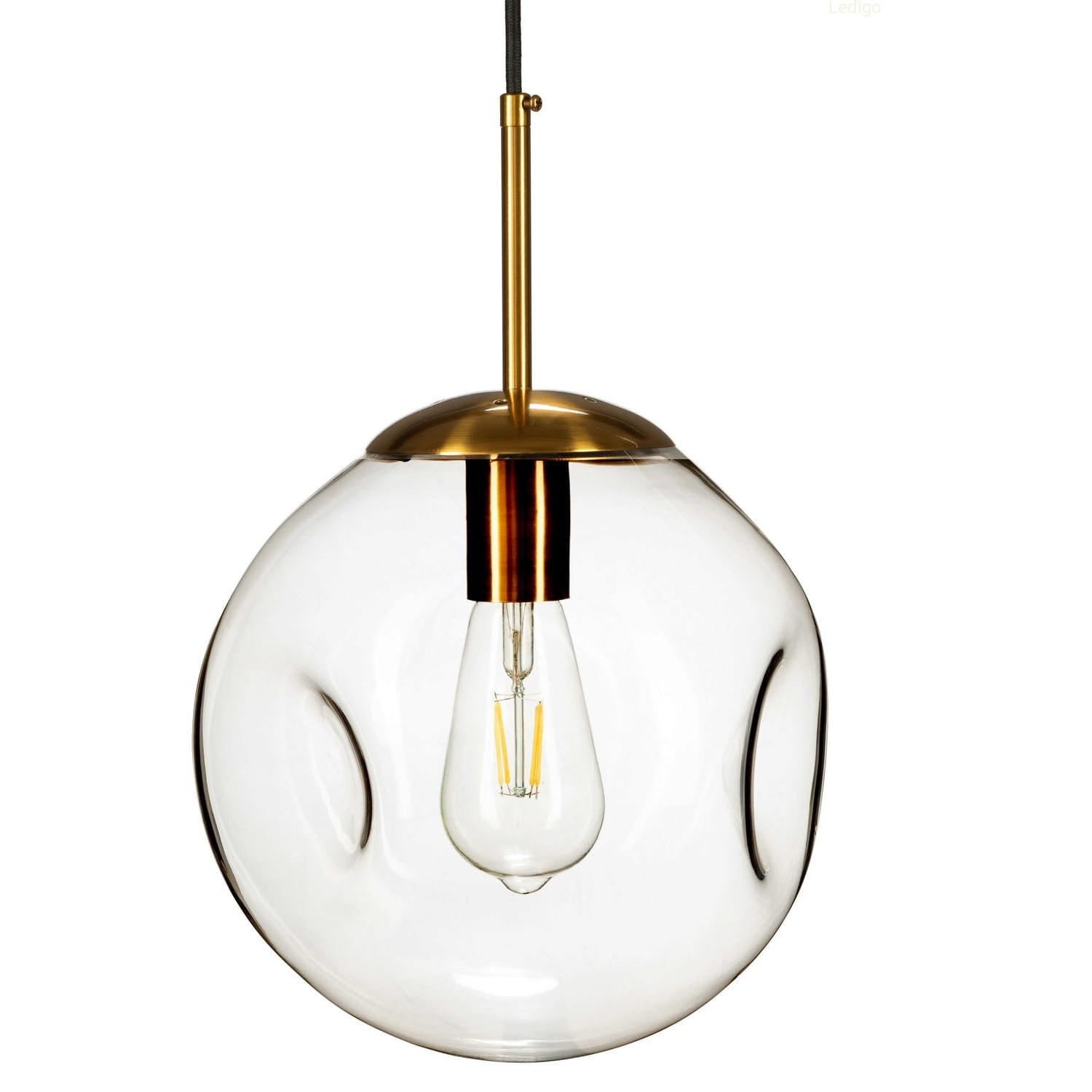 PENDELLEUCHTE Rome Lava - Transparent/Goldfarben, Glas/Metall (25/25/118cm) - kiki design