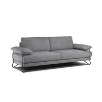 SOFA LORI 3-Sitzer, grau - Schwarz/Grau, Holzwerkstoff/Textil (245/87/96cm) - Courtois Laville