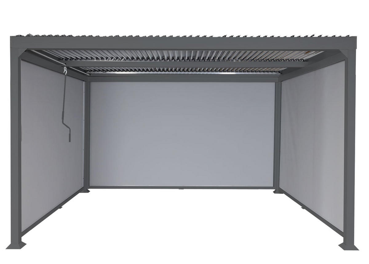 PERGOLA 3x Seitenwand für 3x3,7m 224x370x300cm Anthrazit - Anthrazit, Metall (370/224/300cm) - BERLINLODGE