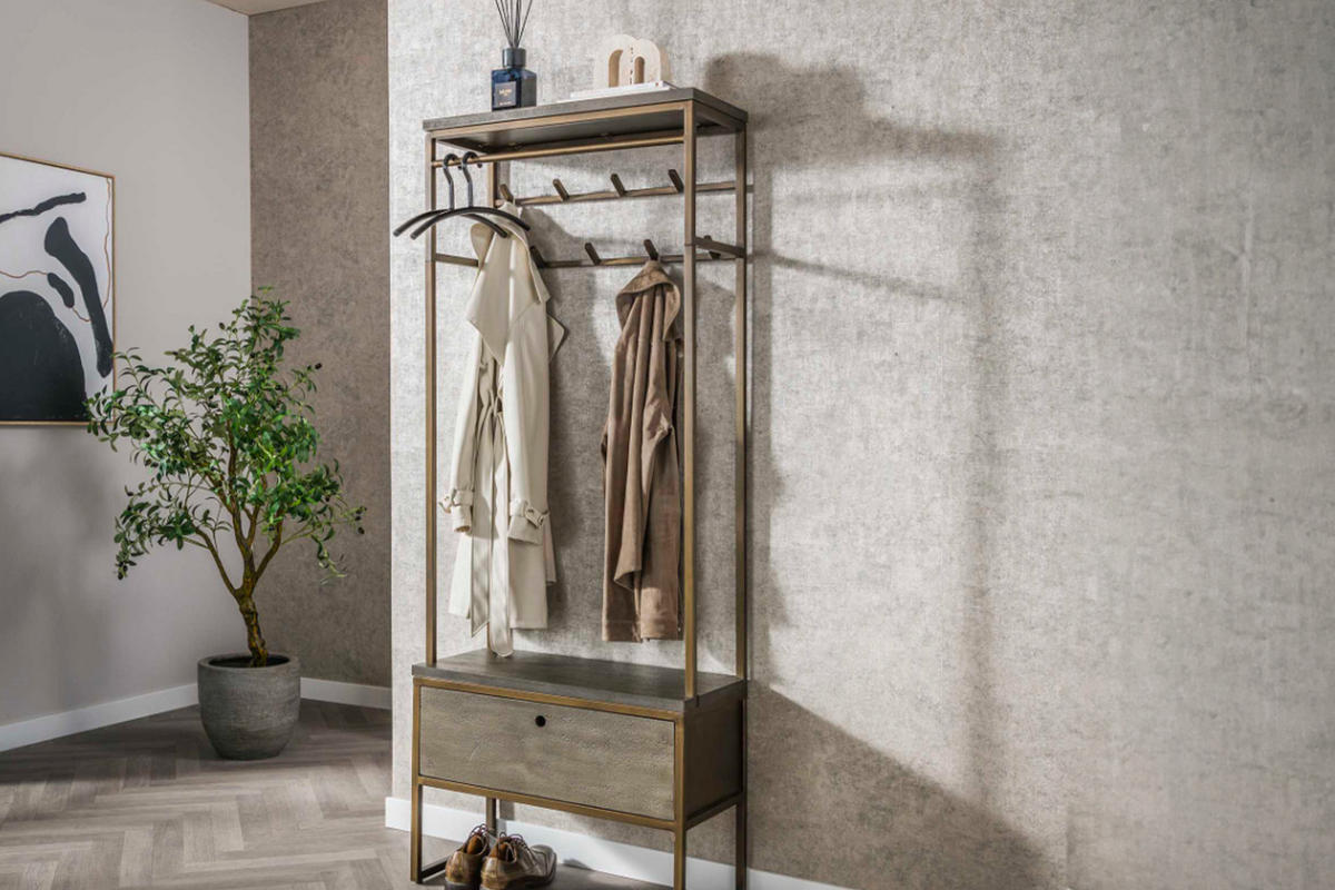GARDEROBE RISCA Bronze Metall - Bronzefarben, Metall (70/181/35cm) - KAWOLA