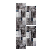 BETTUMRANDUNG Phönix abstraktes Design blau 1 x 67 x 340 cm, 2 x 67 x 140 cm Set 3-teilig - Blau, Kunststoff/Textil (67/620cm)