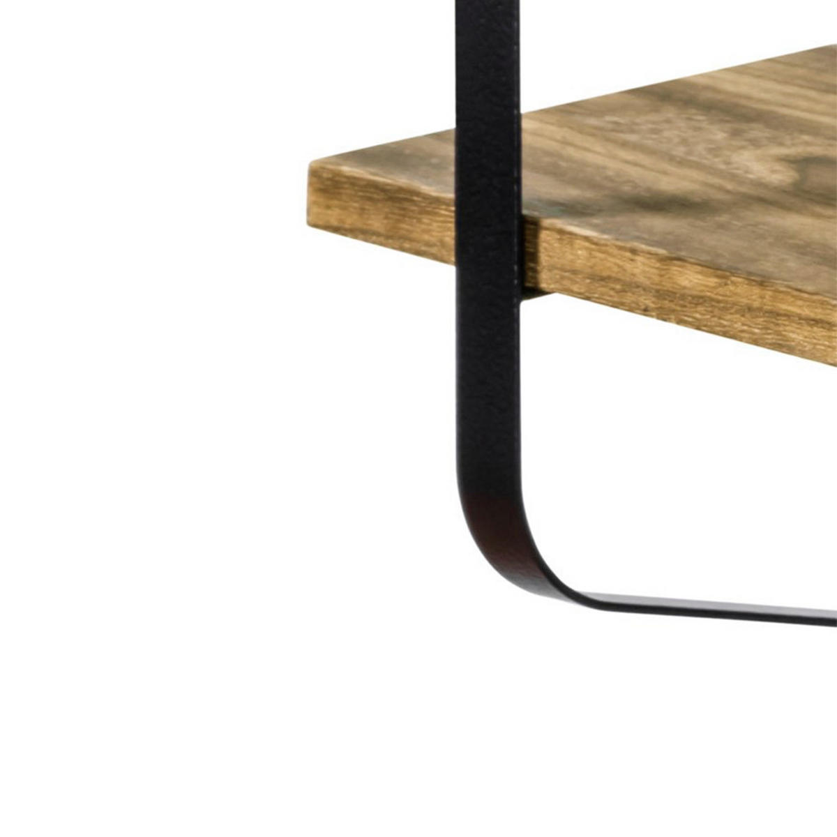 WANDREGAL 60/15/51.5 cm 2-Stufig Wandmontage Metall Holz Schwarz Braun - Schwarz/Braun, Holz/Metall (60/51.5/15cm) - Livingandhome