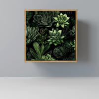 SIDEBOARD SUCCULENT JUNGLE, Eichefarben, 57,5x42x57,5 cm, Ohne Füße - Eichefarben/Multicolor, Holzwerkstoff (57.5/57.5/42cm) - SpaceRebels