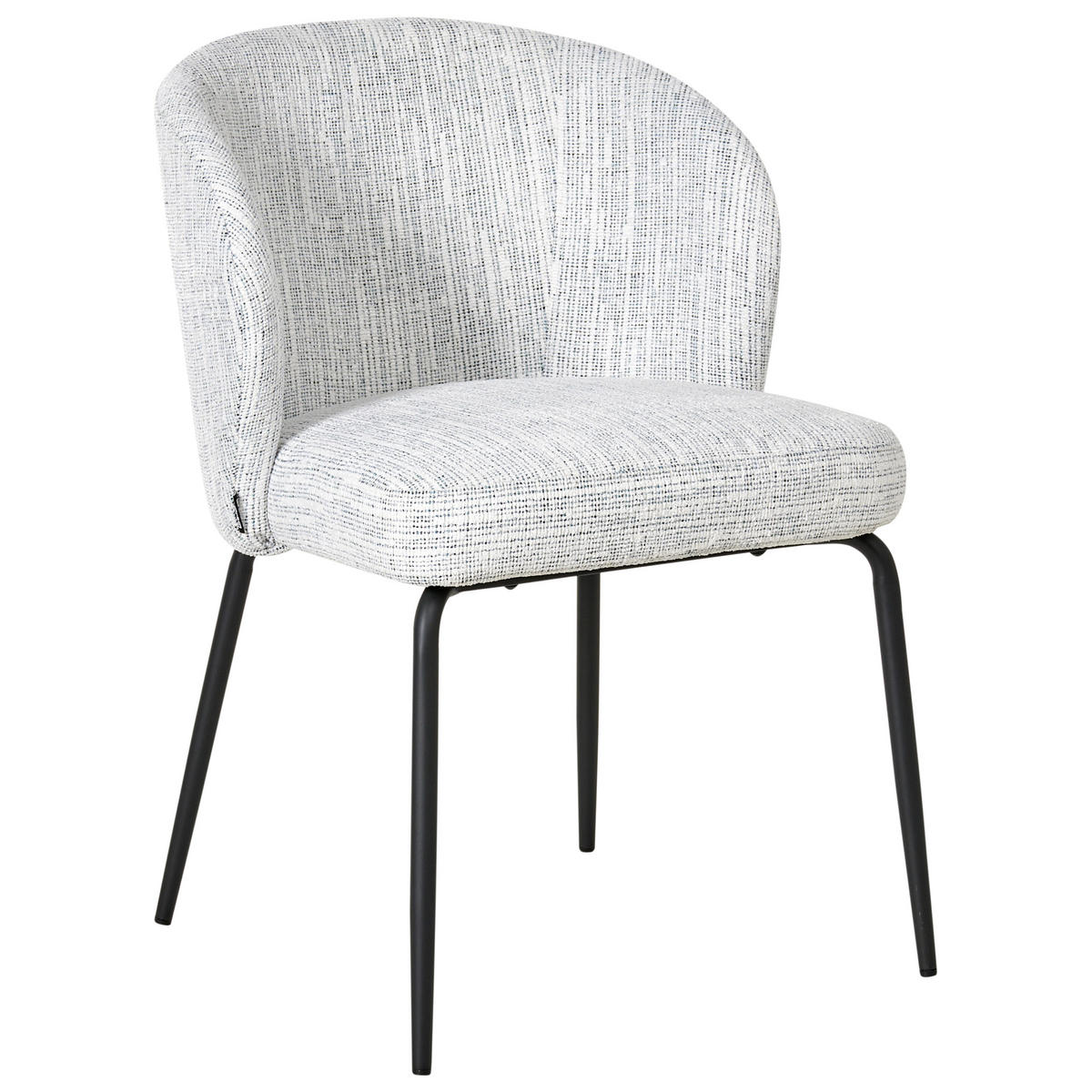 ESSZIMMERSTUHL 2er-Set Weiß/Blau Zana - Blau/Weiß, Textil (55/81/56cm) - Beliani