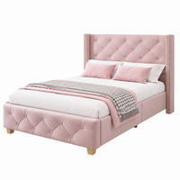 POLSTERBETT mit Lattenrost 90x200 cm Samt Pink - Pink, Holzwerkstoff (90/200cm) - Beauniv