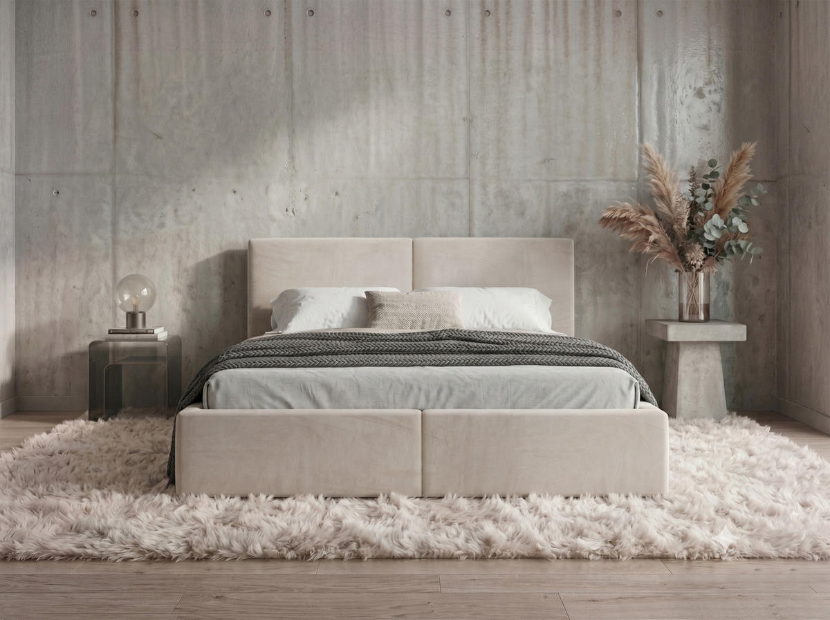 POLSTERBETT 140X200 Cashmere mit Stauraum - Kaschmir, Textil (140/200cm) - Interbeds
