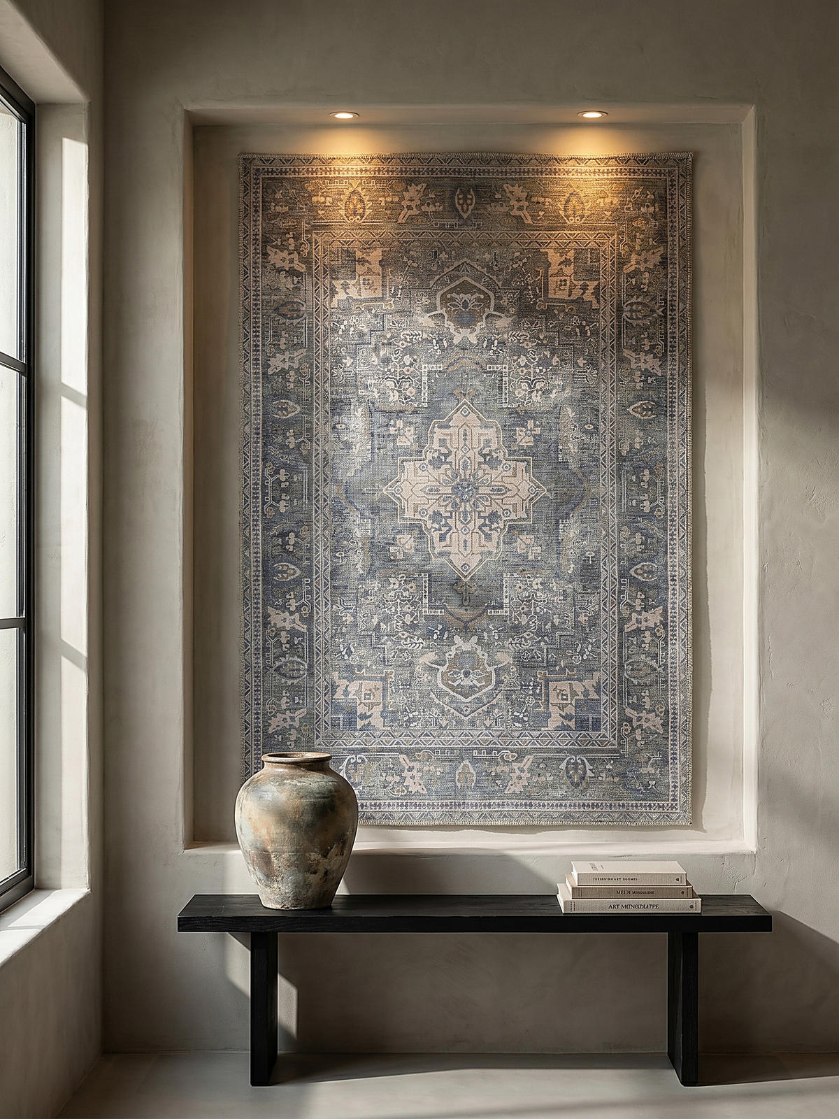 TEPPICH Waschbar HALD, klassisch im Vintage-Stil, Türkis, 200 x 290 cm - Blau, Textil (200/290cm) - KADIMA DESIGN