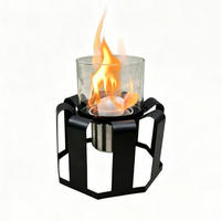 BIOETHANOL-KAMIN Weiß 16/16/17.5 cm - Schwarz, Metall (16/17.5/16cm) - Authentics