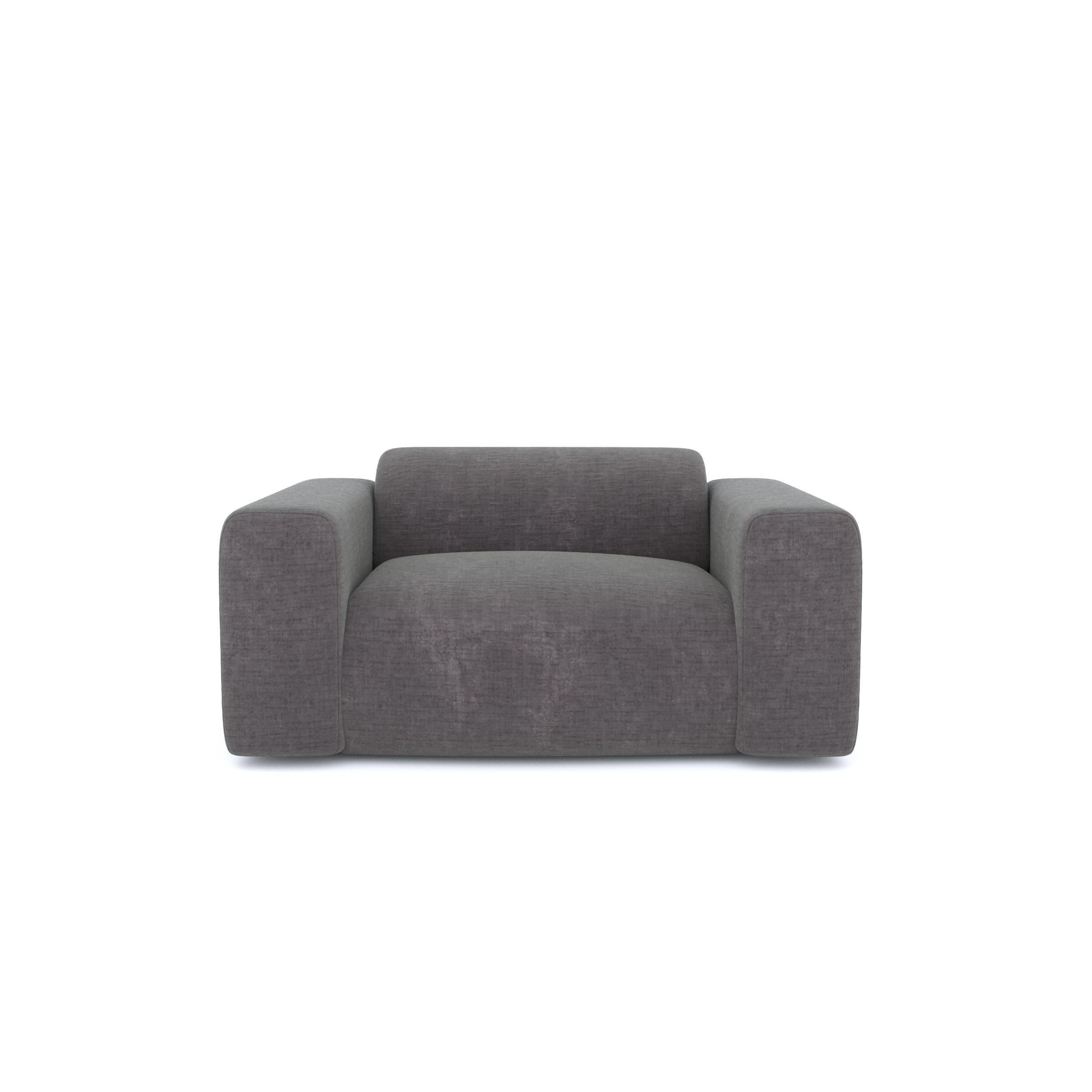 SESSEL Texturierter Samt Grau 130cm - Grau, Textil (130/73/97cm) - Sia Home