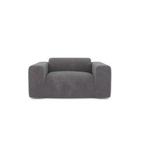 SESSEL Texturierter Samt Grau 130cm - Grau, Textil (130/73/97cm) - Sia Home
