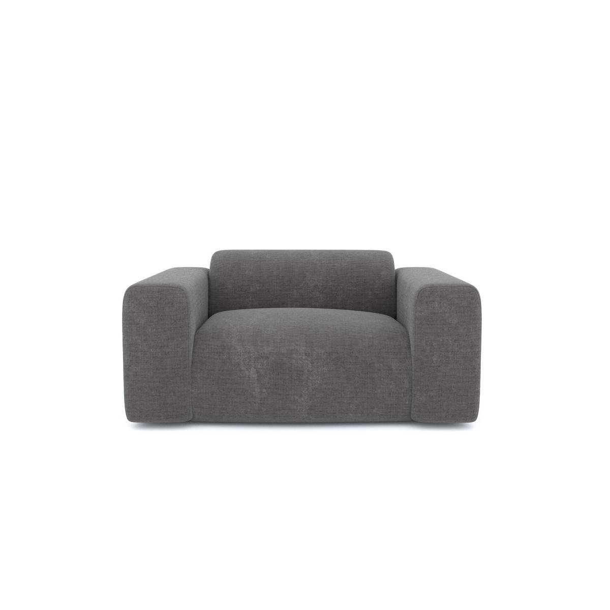 SESSEL Texturierter Samt Grau 130cm - Grau, Textil (130/73/97cm) - Sia Home