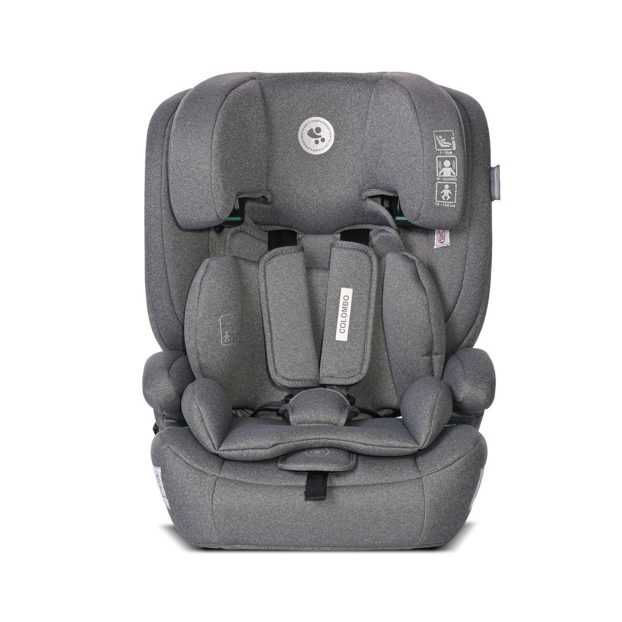 KINDERSITZ Colombo i-Size grau (76-150 cm) Kopfstütze verstellbar, SPS-System - Grau, Kunststoff (47/58/50cm) - Lorelli
