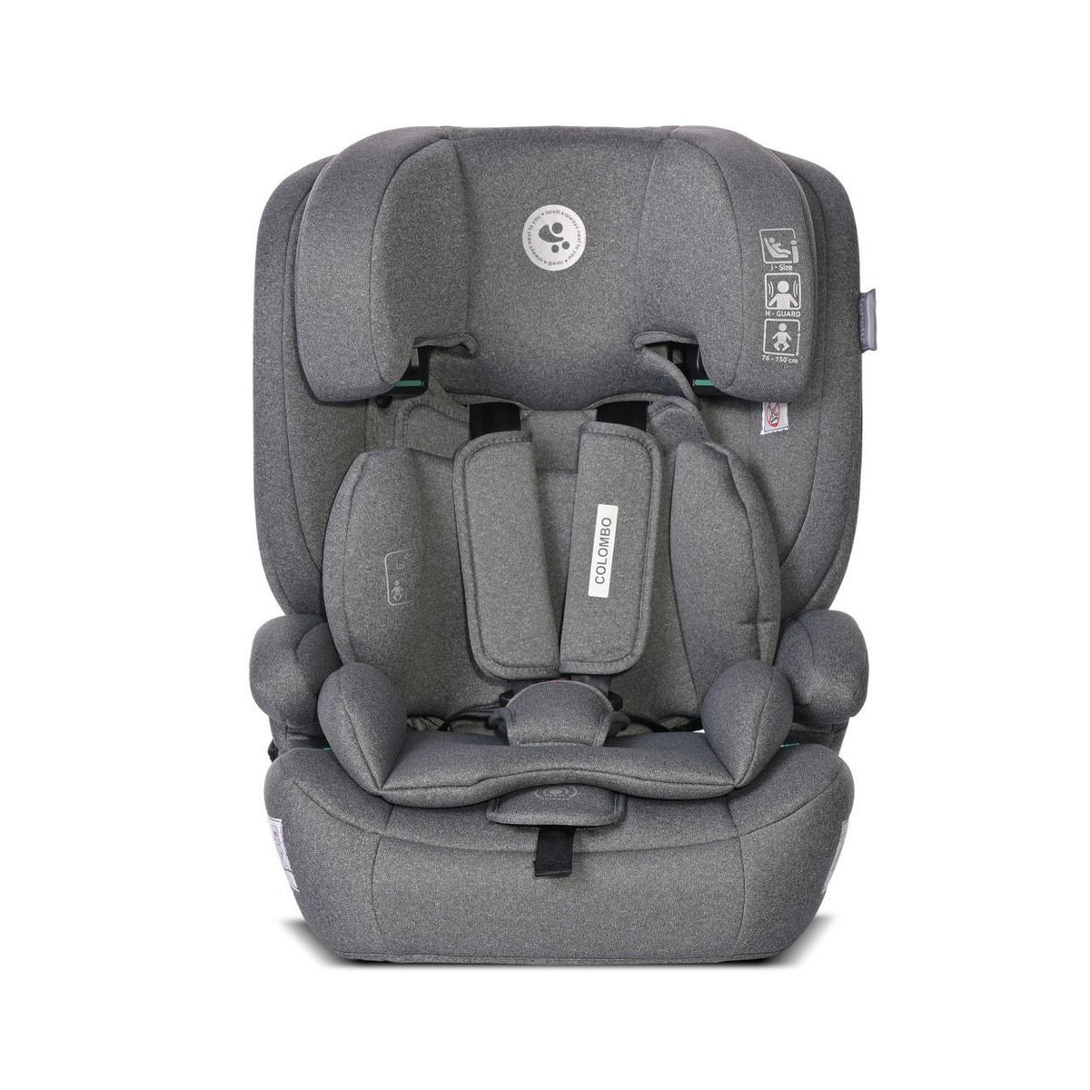 KINDERSITZ Colombo i-Size grau (76-150 cm) Kopfstütze verstellbar, SPS-System - Grau, Kunststoff (47/58/50cm) - Lorelli