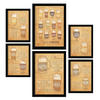 POSTER Set Mit 6 Biersorten Braun Vollfarbige Illustrationen Von Kaffee & Getränken Im Werbetafel Illustrationen Für & Heim A3 & A4 Schwarzer Rahmen - Schwarz, Papier (29/3cm) - Nacnic