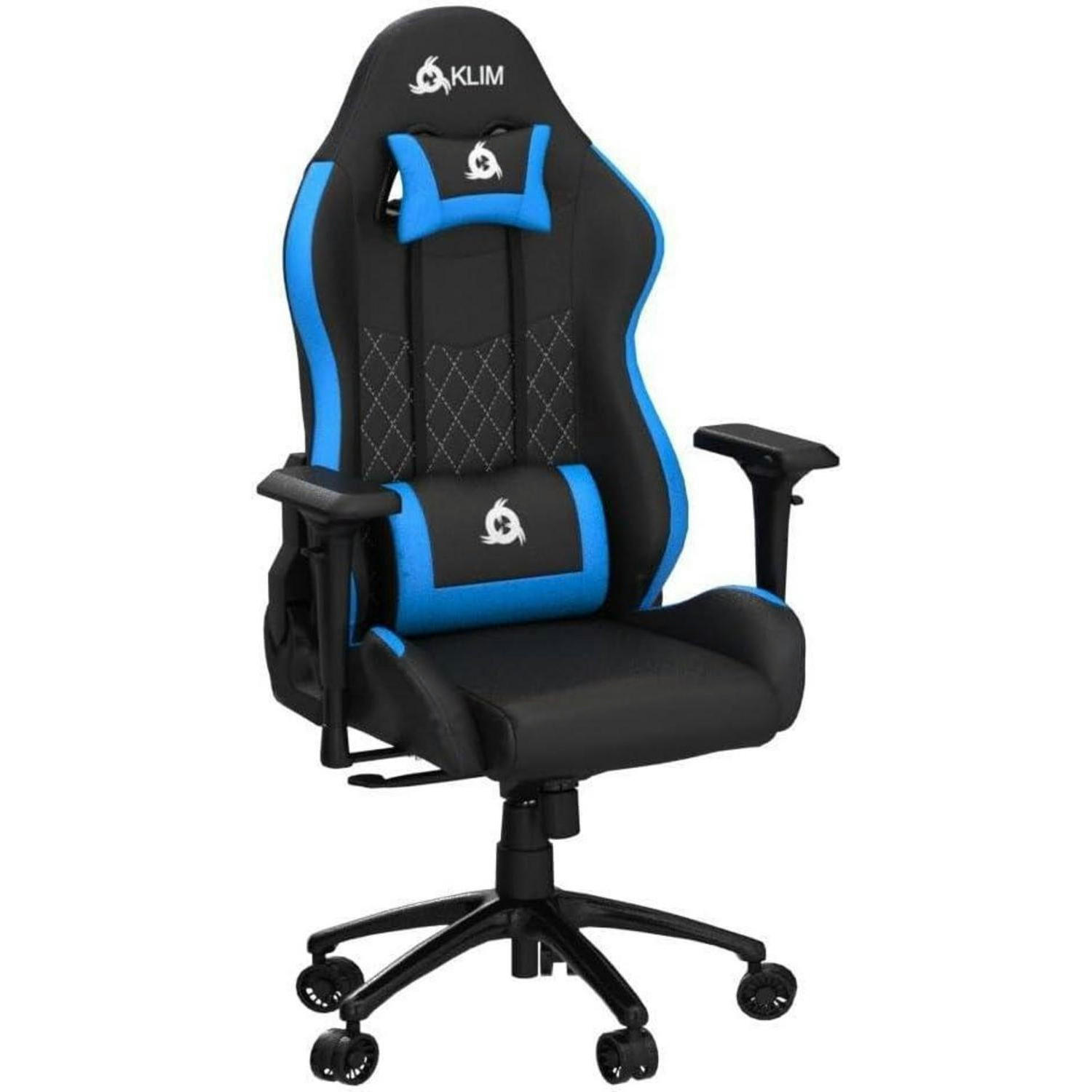 GAMING Stuhl mit 4D-Armlehnen und Kopf- & Lendenkissen Blau - Blau, Kunststoff (57/57/140cm)