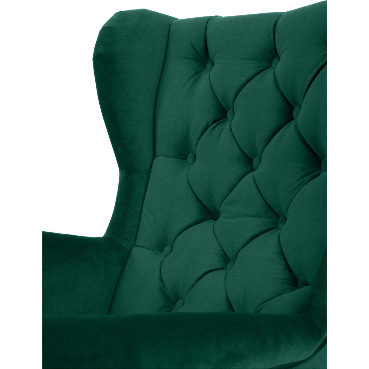 CHESTERFIELD-SESSEL Falco grün mit Holzbeinen - Wengefarben/Grün, Holz/Textil (82/102/92cm) - Beautysofa