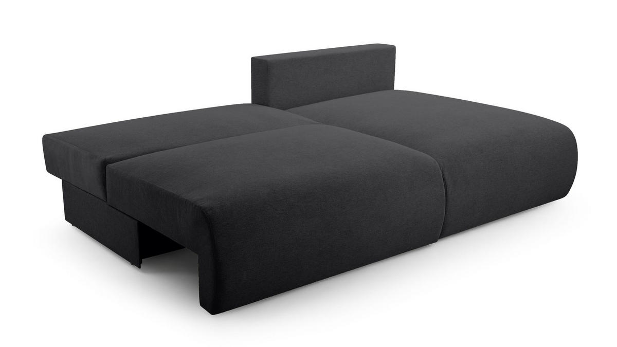ECKSOFA mit Schlaffunktion Greste, Schwarz - Schwarz, Textil (150/223cm) - Meblito