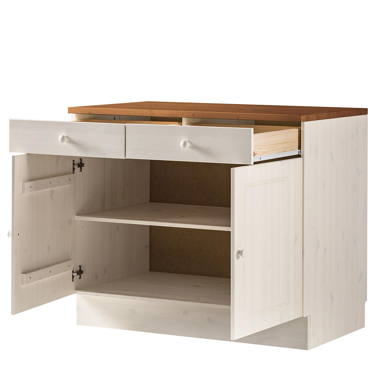 UNTERSCHRANK - Kiefer massiv - Kieferfarben, Holz (100/85/60cm) - home24