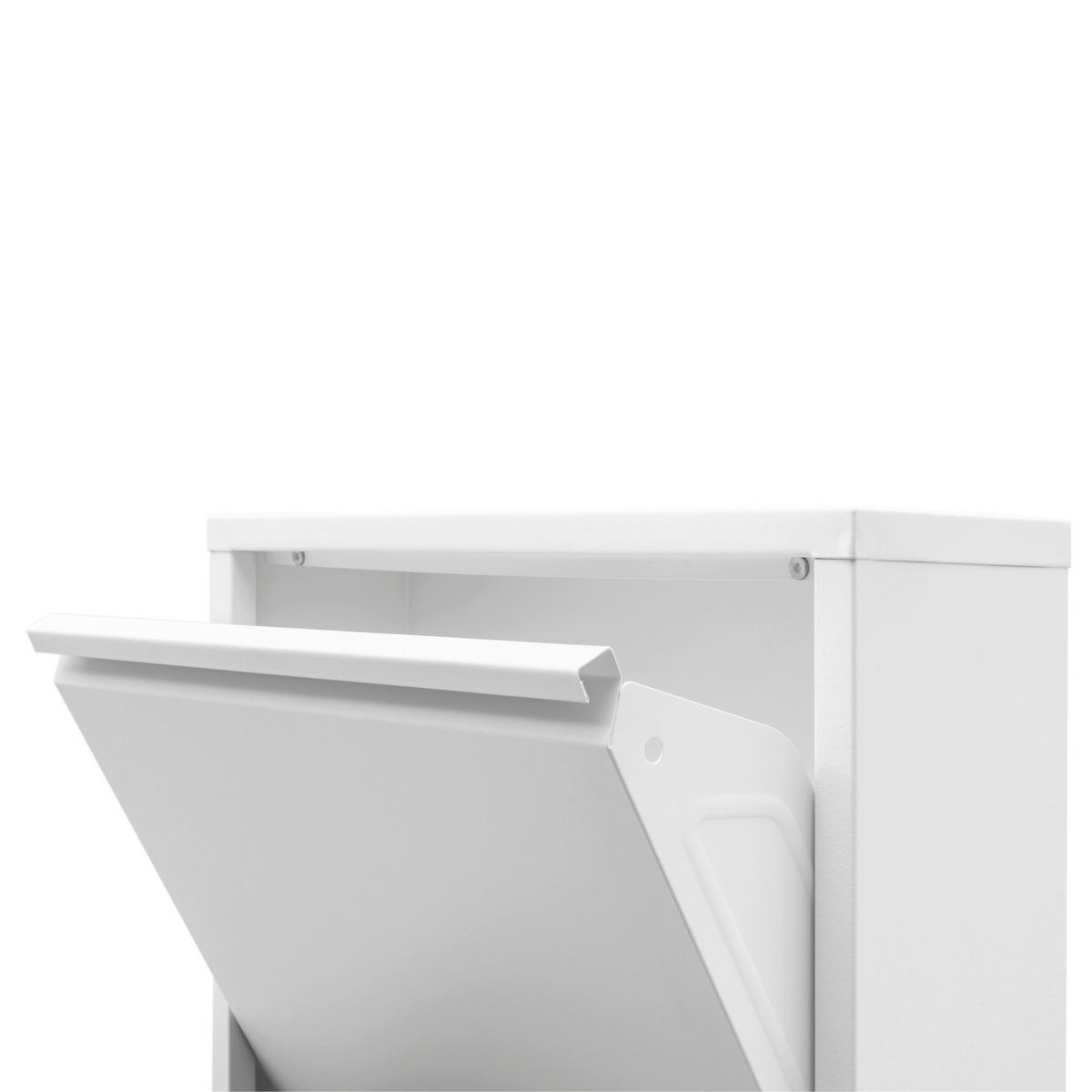 SCHUHSCHRANK schmal Metall mit Magnet 4 Klappen Weiß - Weiß, Metall (50/137/15cm) - Gowoll