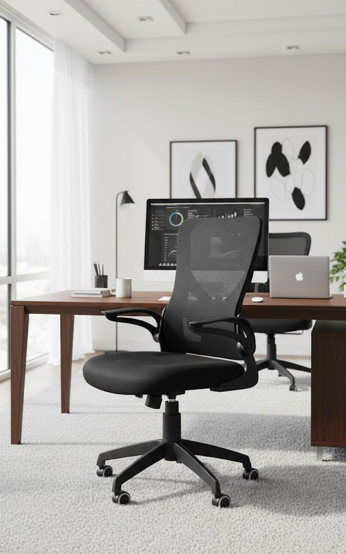 BÜROSTUHL Novar schwarz - Schwarz, Kunststoff/Metall (54/107/61cm) - TPFLiving