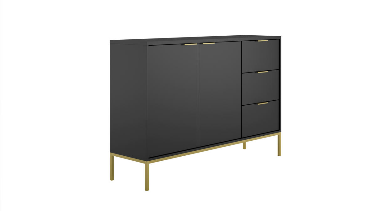 KOMMODE Austin 40/100,4/150 - Goldfarben/Schwarz, Holzwerkstoff (40/100/150cm) - RAUMHIRSCH FURNITURE