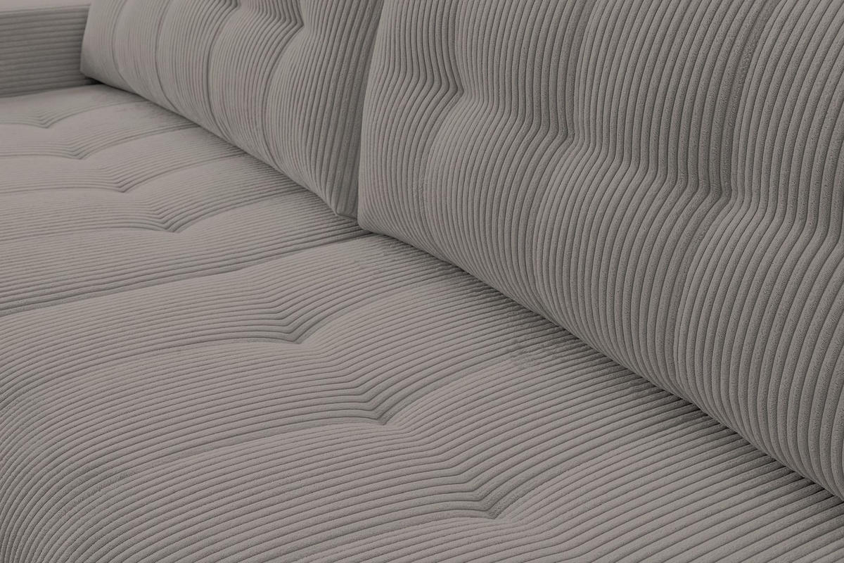 ECKSOFA Maillo Beige Cord - Beige/Schwarz, Kunststoff/Textil (245/143cm) - Selsey