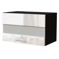 KLAPPHÄNGESCHRANK Essen W4BS/60/LAM Weiß Hochglanz / Schwarz Matt 60 / 32,5 / 36cm - Weiß Hochglanz/Schwarz, Holz/Holzwerkstoff (60/36/32.5cm) - Feldmann-Wohnen