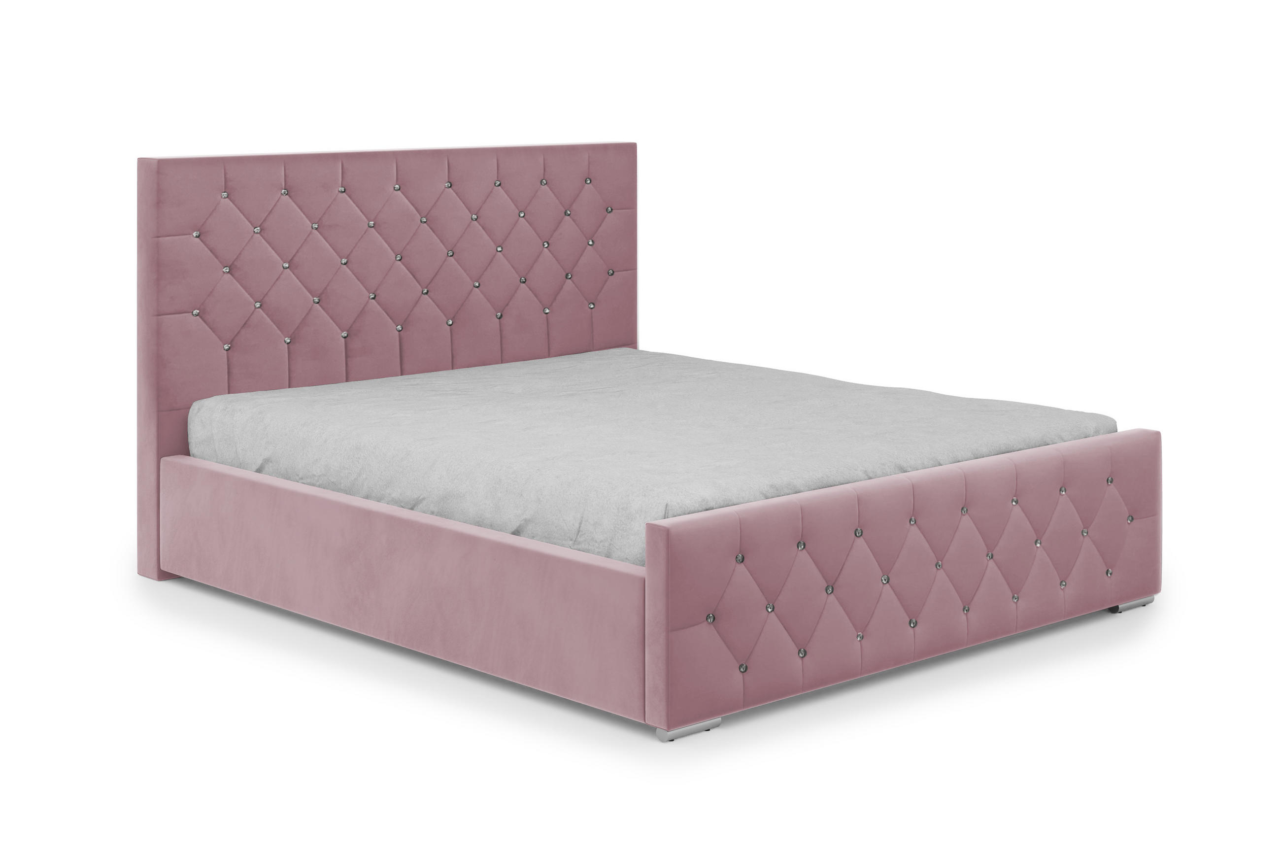POLSTERBETT Mona I Polsterbett langlebig, modernes Design, geräumiger Bettkasten, pflegeleichter Stoff 140x200 cm, pink - Schwarz/Rosa, Holzwerkstoff/Kunststoff (200/200cm) - DomoHome