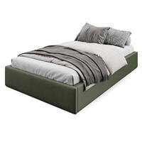 POLSTERBETT 120x200cm Bett mit Stauraum Lattenrost Khaki - Olivgrün, Holz/Holzwerkstoff (120/200cm) - Muralo