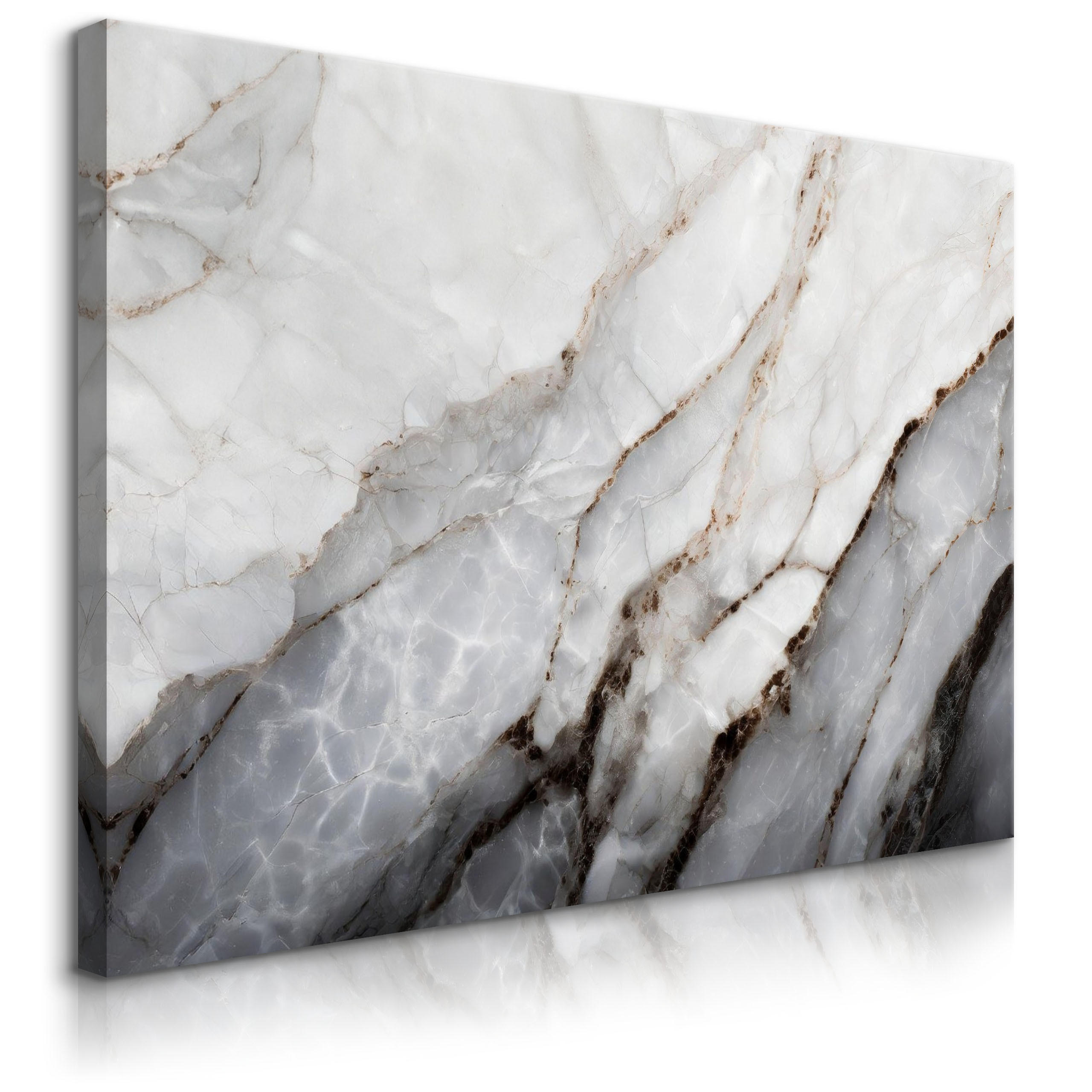 LEINWANDBILD MARMOR Imitation Moderne Muster für Büro 70/50 cm - Weiß/Grau, Textil (70/50cm) - Muralo