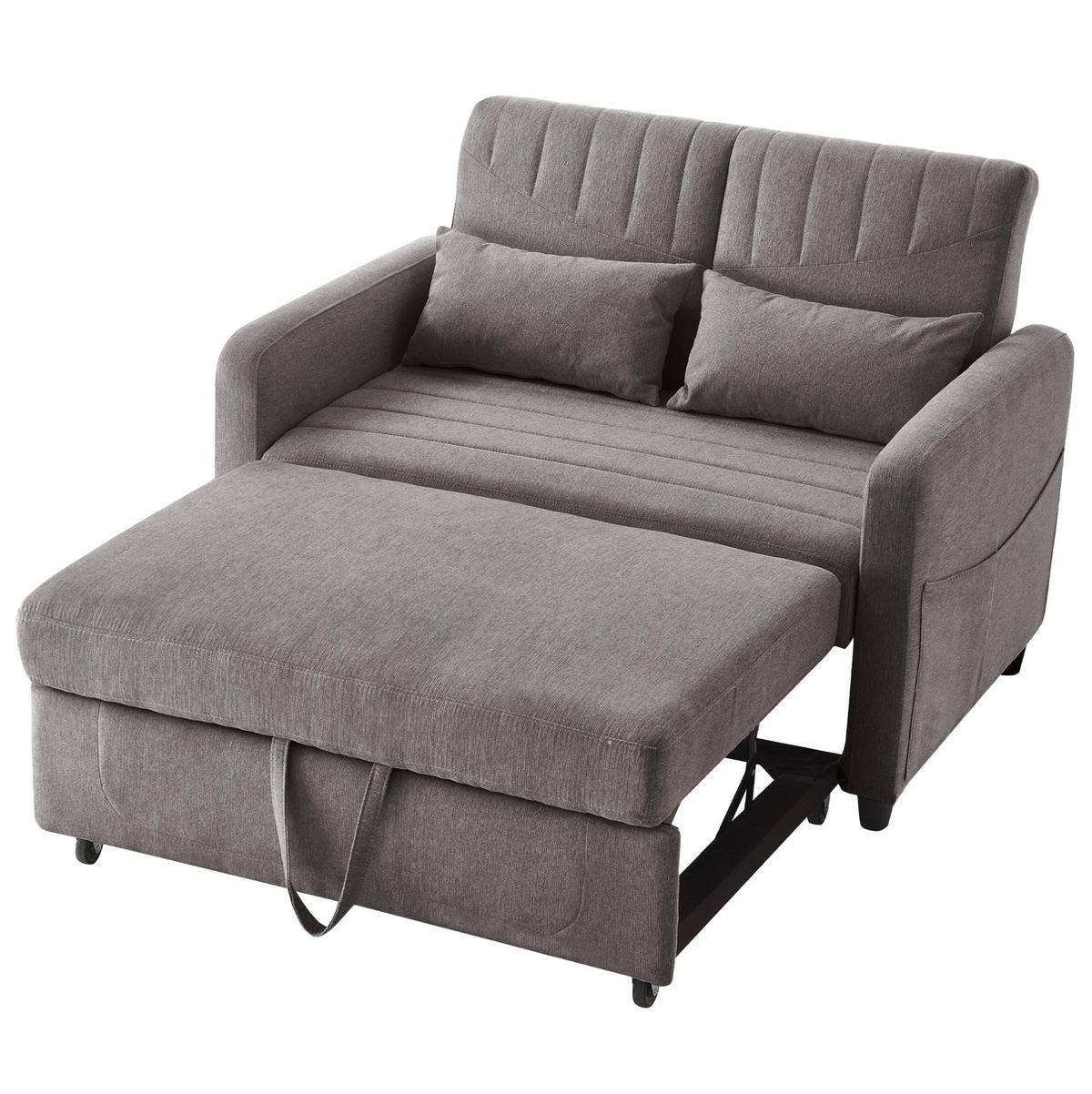 ZOFA z ležiščem iz bombažno-lanene tkanine, ležišče 166/95 cm, siv, raztegljiv - siva, umetna masa (114/82.5/77cm) - BEAOK