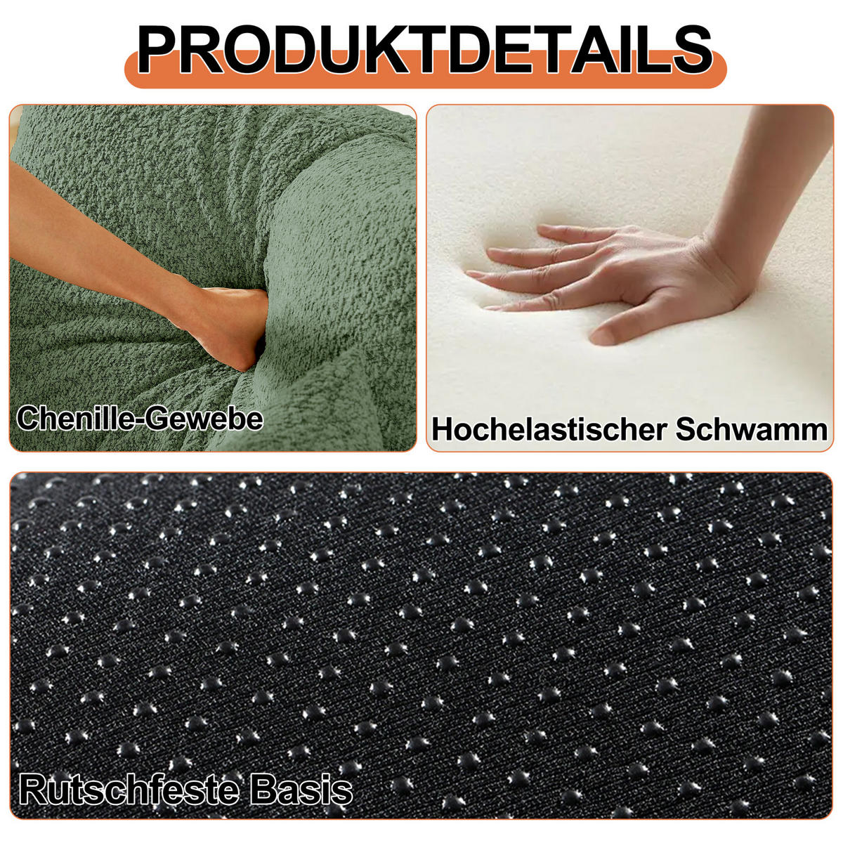 2-SITZER Sofa, 2 in 1 Schlafsofa mit Stauraum und Armlehnen,Chenille,Grün - Grün, Textil (184/69/91cm) - PARAFTA HOME