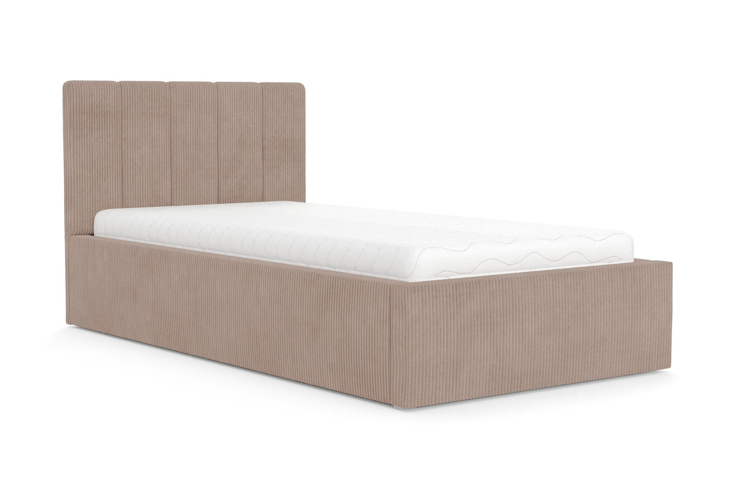 POLSTERBETT BELLA 140/200 cm in Cord Beige - Beige, Holz/Holzwerkstoff (140/200cm) - Deine Möbel 24